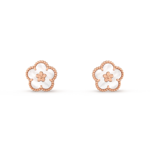 [Cadisa]LUCKY PINK GOLD WHITE MOP EARRINGS
