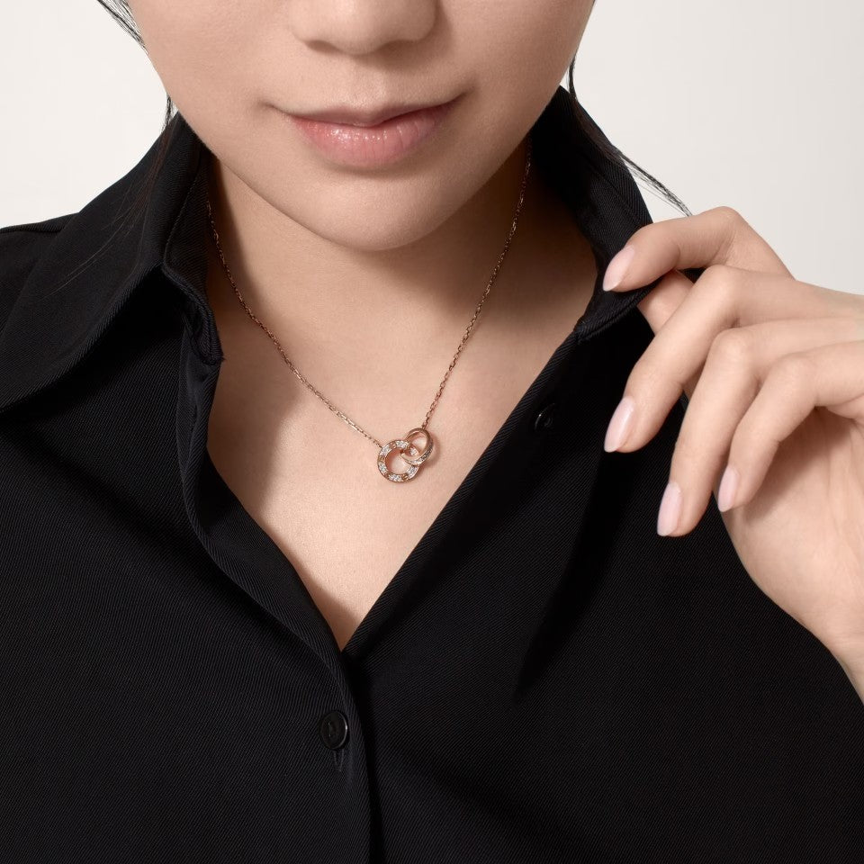 [Cadisa] LOVE  FULL DIAMOND PENDANT NECKLACE