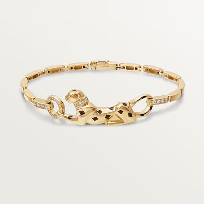 [Cadisa] PANTHERE HALF DIAMOND ON CHAIN BRACELET