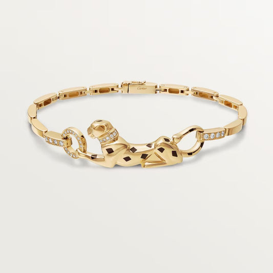 [Cadisa] PANTHERE HALF DIAMOND ON CHAIN BRACELET