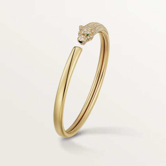 [Cadisa] PANTHERE HALF DIAMOND OPEN BRACELET
