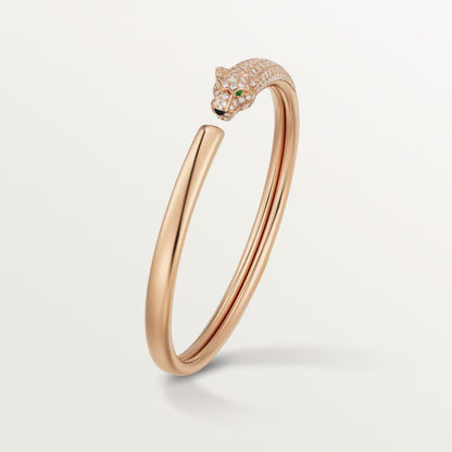 [Cadisa] PANTHERE HALF DIAMOND OPEN BRACELET