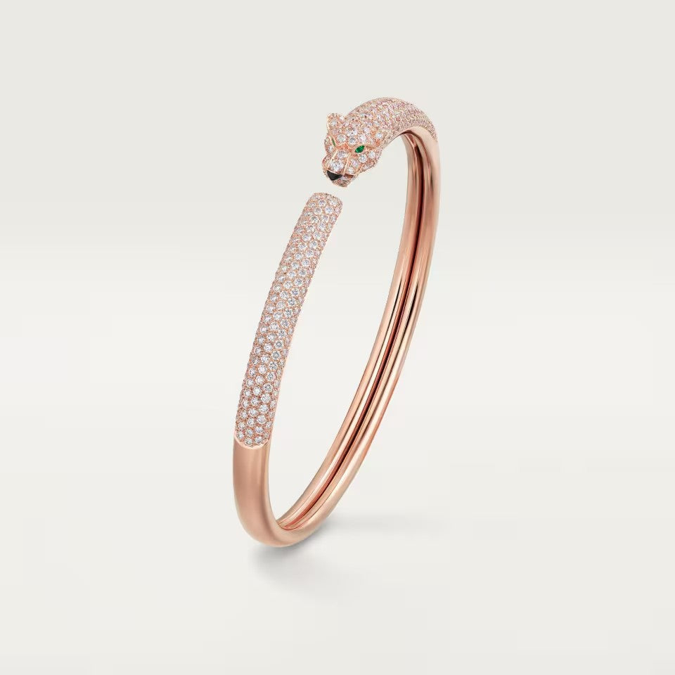[Cadisa] PANTHERE FULL DIAMOND OPEN BRACELET