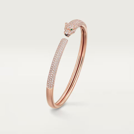 [Cadisa] PANTHERE FULL DIAMOND OPEN BRACELET