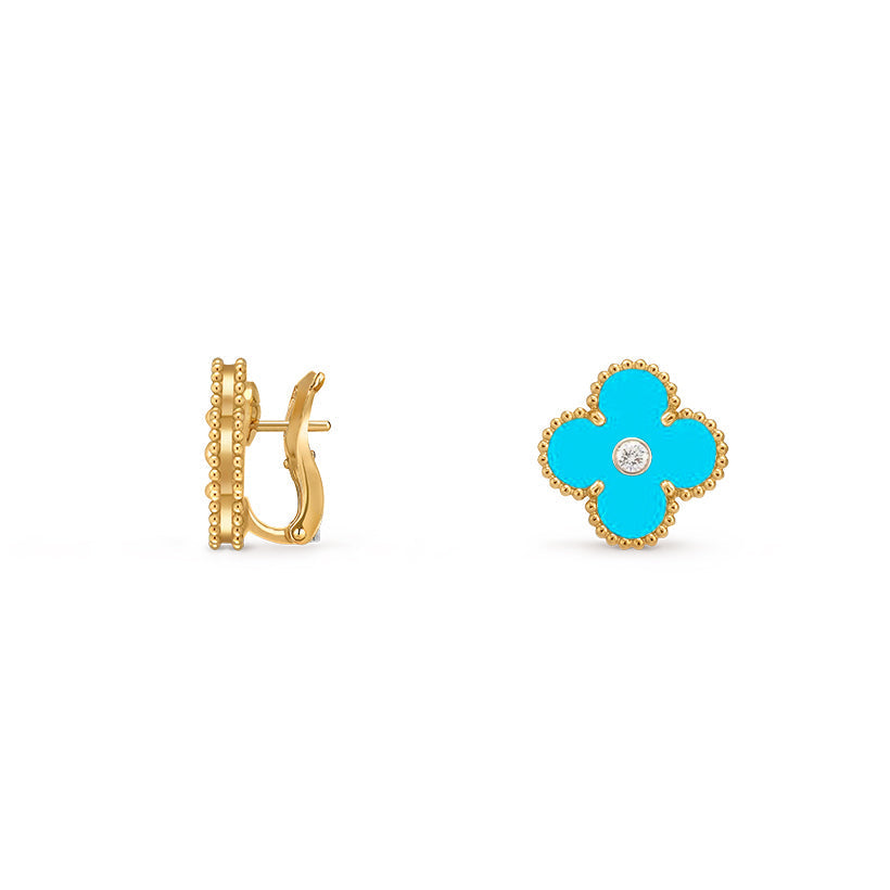 [Cadisa]CLOVER 15MM MOP DIAMOND EARRINGS COLLECTION