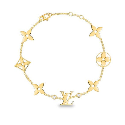[Cadisa]STAR AND SUN 7 MOTIFS GOLD BRACELET