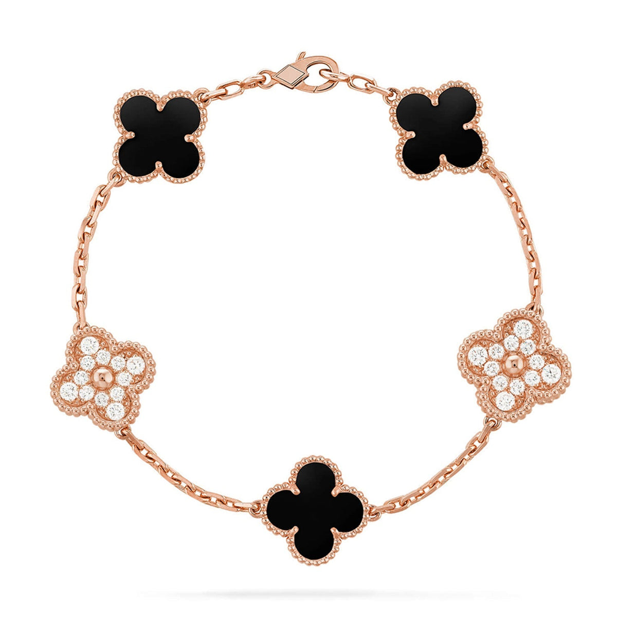 [Cadisa] CLOVER 5 MOTIF ONYXS BRACELET COLLECTION
