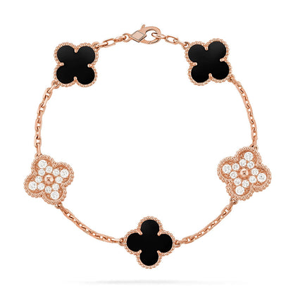 [Cadisa] CLOVER 5 MOTIF ONYXS BRACELET COLLECTION