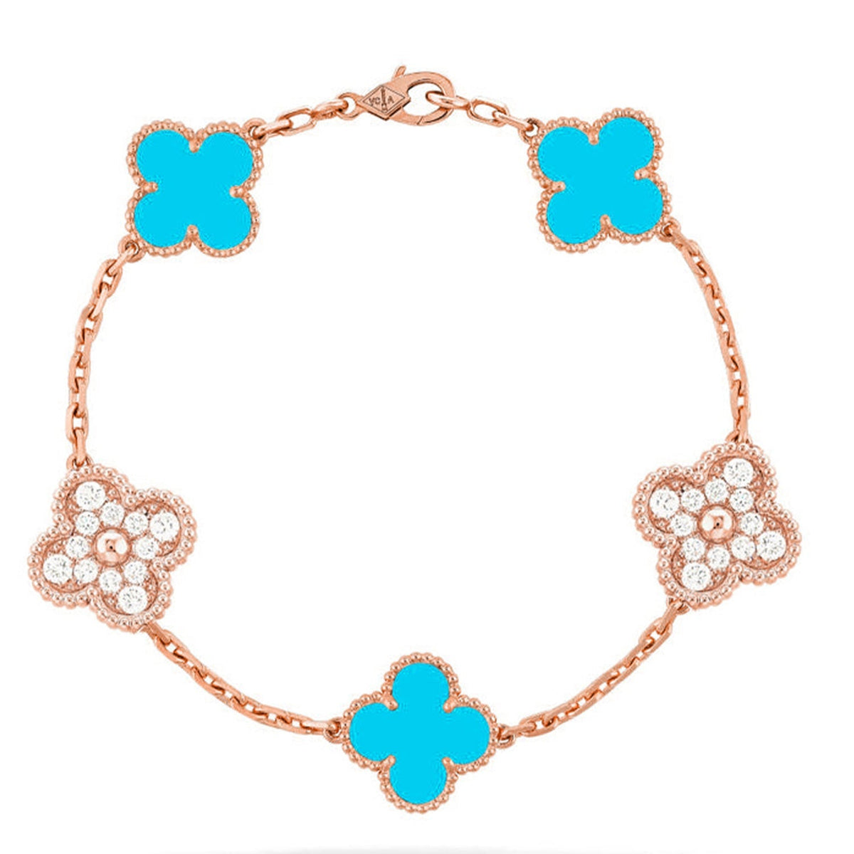 [Cadisa] CLOVER 5 MOTIF TURQUOISE BRACELET COLLECTION