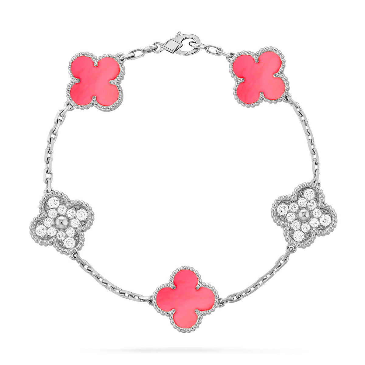 [Cadisa] CLOVER 5 MOTIFS  PINK MOP BRACELET COLLECTION