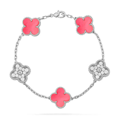 [Cadisa] CLOVER 5 MOTIFS  PINK MOP BRACELET COLLECTION