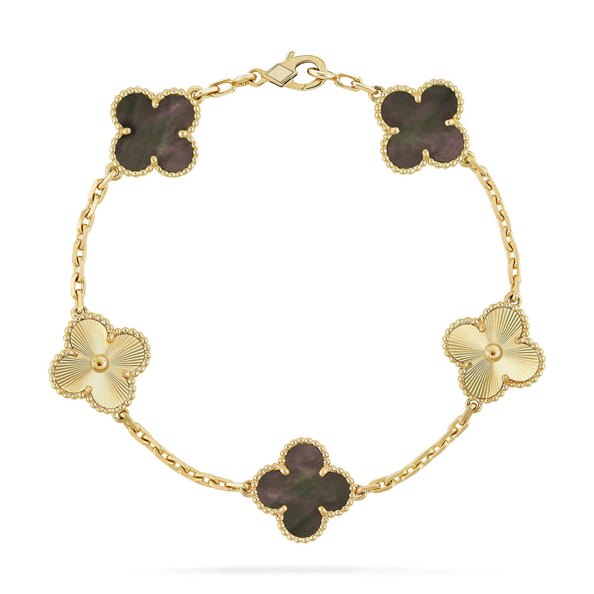 [Cadisa] CLOVER 5 MOTIF GRAY MOP BRACELET COLLECTION