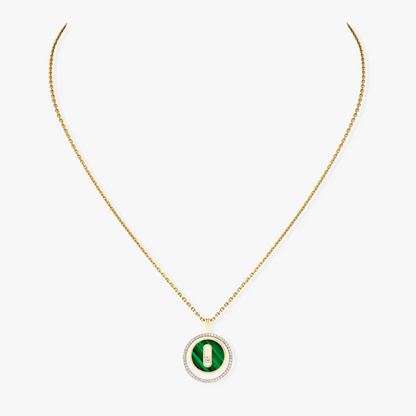 [Cadisa]LUCKY MOVE 1 DIAMOND MALACHITE GOLD DIAMOND NECKLACE