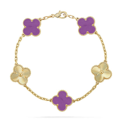 [Cadisa] CLOVER 5 MOTIF VIOLET BRACELET COLLECTION