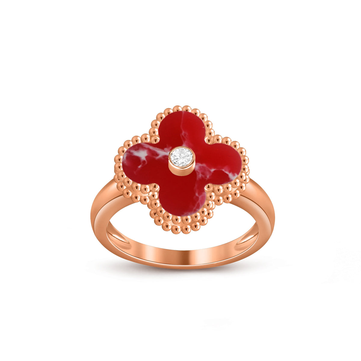 [Cadisa]CLOVER DIAMOND RING ROSE GOLD COLLECTION