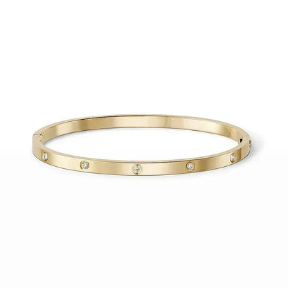 [Cadisa] JUSTE Diamond & LOVE Diamond Bracelet Stack Set