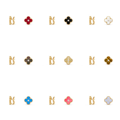 [Cadisa]CLOVER 15MM MOP DIAMOND EARRINGS COLLECTION