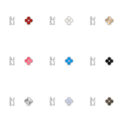 [Cadisa]CLOVER SILVER 15MM MOP DIAMOND EARRINGS COLLECTION