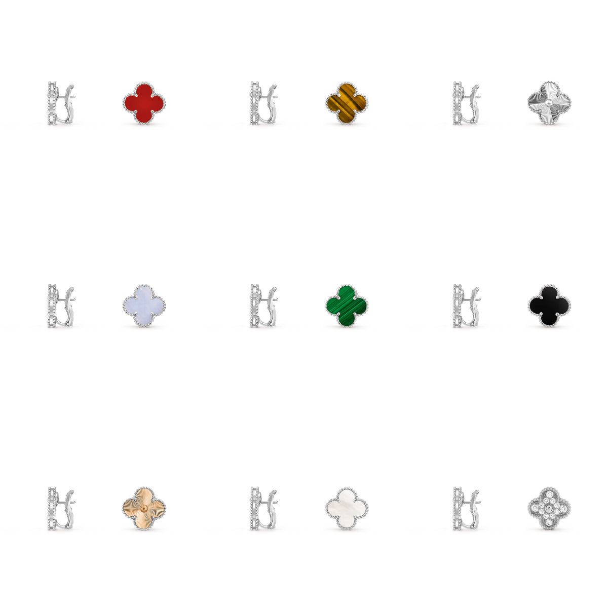 [Cadisa]CLOVER SILVER 15MM MOP EARRINGS COLLECTION