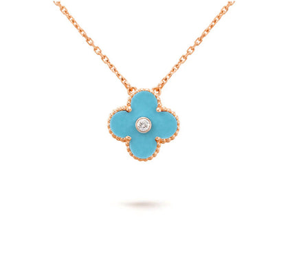 [Cadisa]CLOVER 15MM DIAMOND SINGLE FLOWER NECKLACE COLLECTION