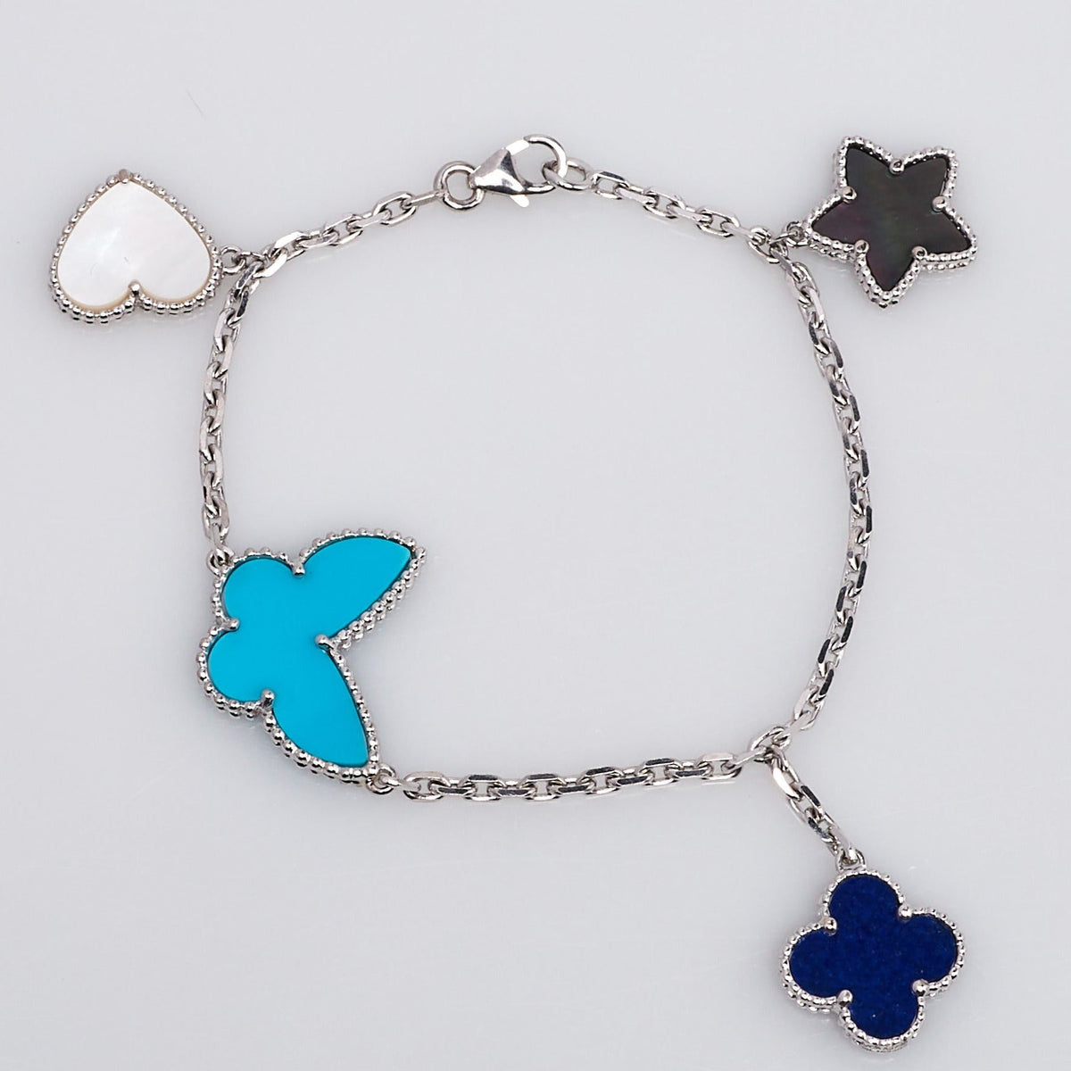 [Cadisa]LUCKY SPRING SILVER BRACELET 4 MOTIF