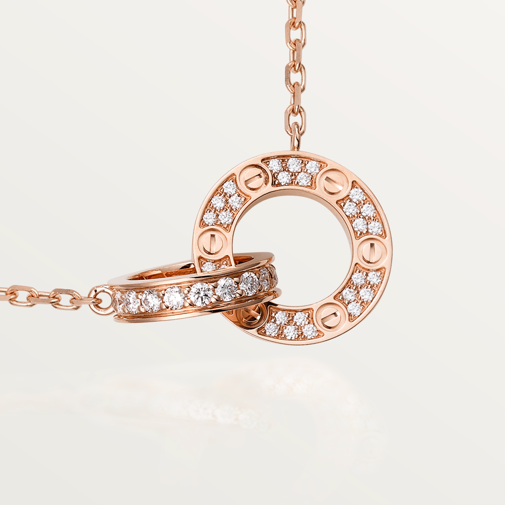 [Cadisa] LOVE  FULL DIAMOND PENDANT NECKLACE