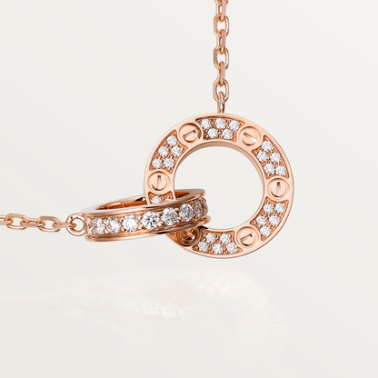 [Cadisa] LOVE  FULL DIAMOND PENDANT NECKLACE