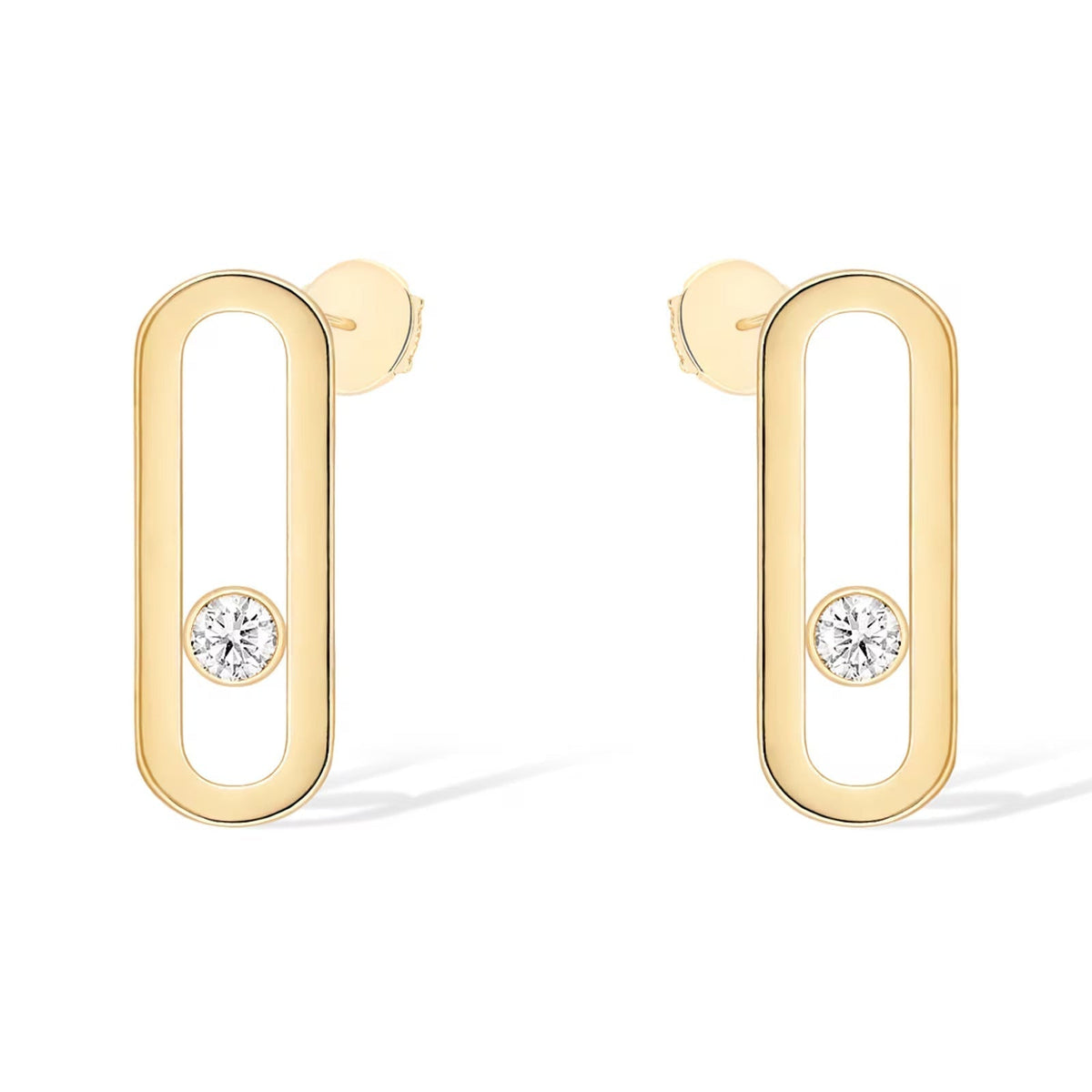 [Cadisa]MOVE UNO SMALL 1 DIAMOND EARRINGS