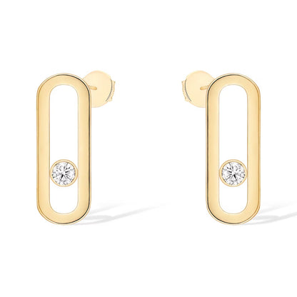[Cadisa]MOVE UNO SMALL 1 DIAMOND EARRINGS