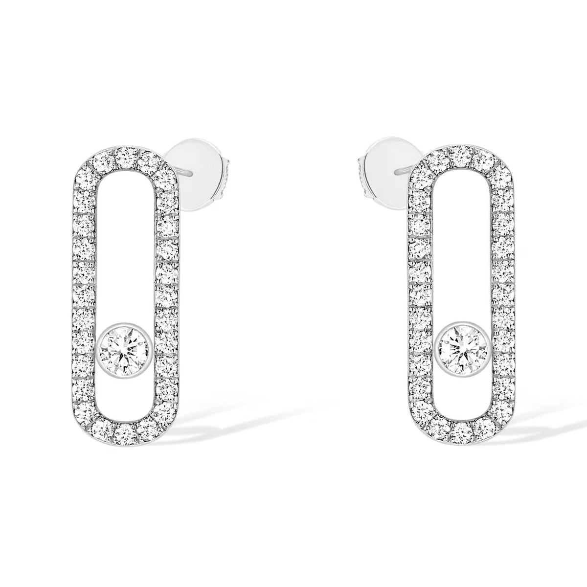 [Cadisa]MOVE UNO STUD DIAMOND PAVED EARRINGS