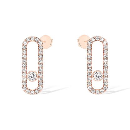 [Cadisa]MOVE UNO STUD DIAMOND PAVED EARRINGS