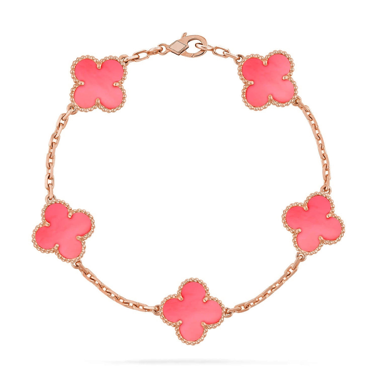 [Cadisa] CLOVER 5 MOTIFS  PINK MOP BRACELET COLLECTION