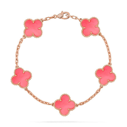 [Cadisa] CLOVER 5 MOTIFS  PINK MOP BRACELET COLLECTION