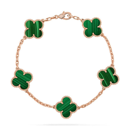 [Cadisa] CLOVER 5 MOTIF MALACHITE BRACELET COLLECTION
