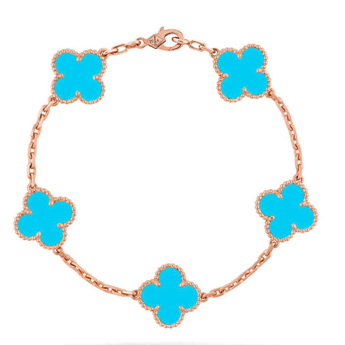 [Cadisa] CLOVER 5 MOTIF TURQUOISE BRACELET COLLECTION
