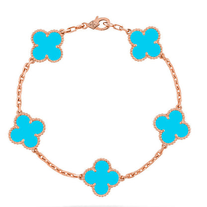 [Cadisa] CLOVER 5 MOTIF TURQUOISE BRACELET COLLECTION