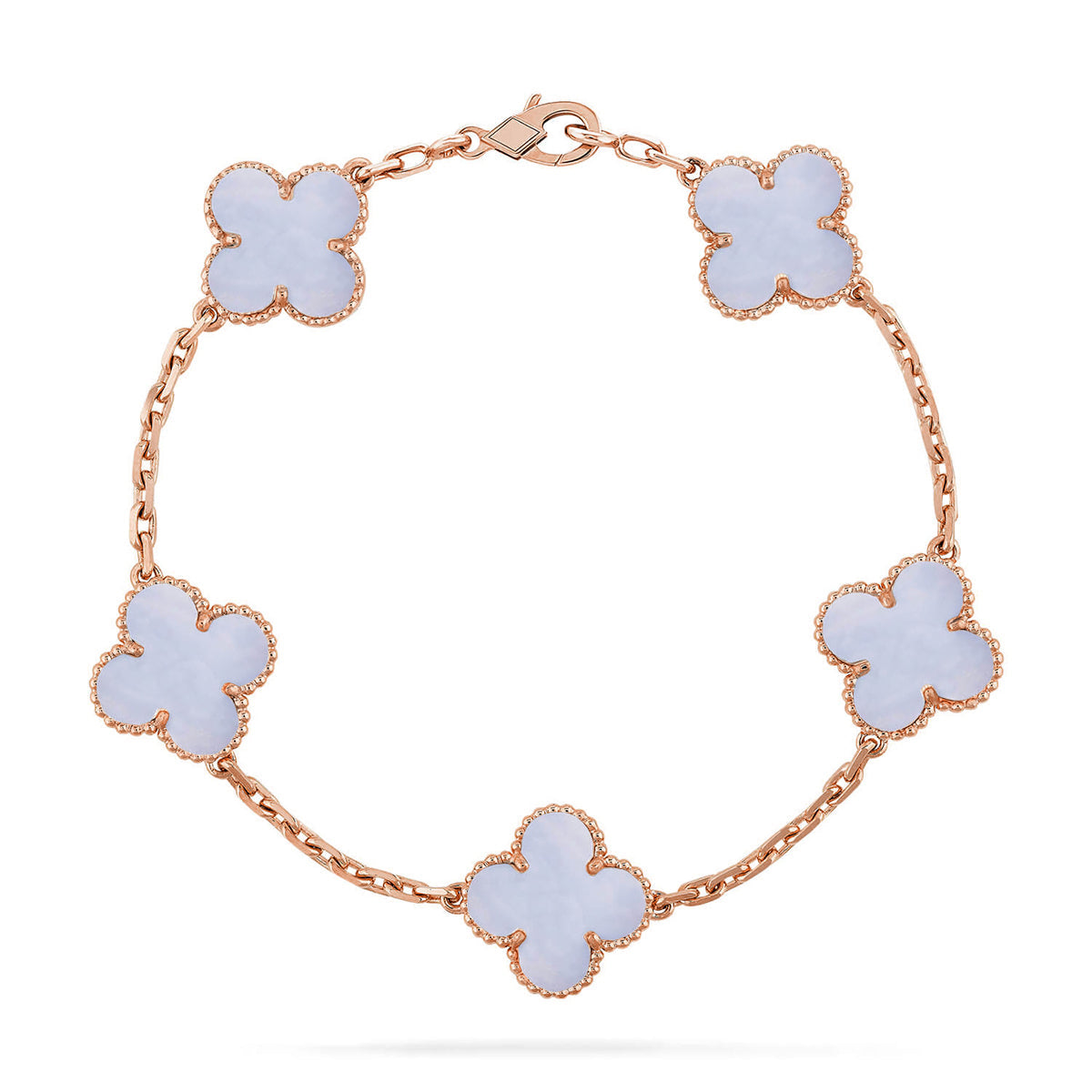 [Cadisa] CLOVER 5 MOTIF PURPLE CHALCEDONY BRACELET COLLECTION
