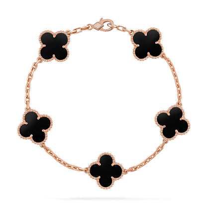 [Cadisa] CLOVER 5 MOTIF ONYXS BRACELET COLLECTION