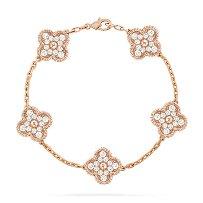 [Cadisa] CLOVER 5 MOTIF FULL DIAMOND BRACELET COLLECTION