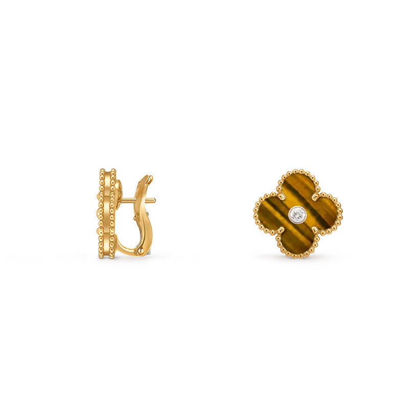 [Cadisa]CLOVER 15MM MOP DIAMOND EARRINGS COLLECTION