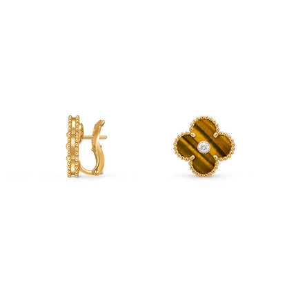 [Cadisa]CLOVER 15MM MOP DIAMOND EARRINGS COLLECTION