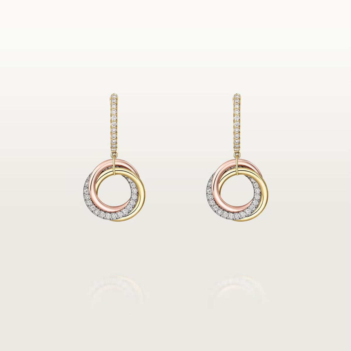 [Cadisa] TRINITY HALF DIAMOND  EARRINGS