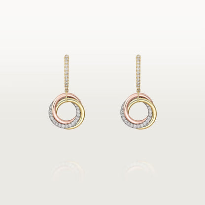 [Cadisa] TRINITY HALF DIAMOND  EARRINGS