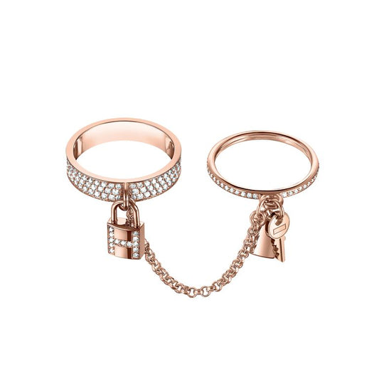 [Cadisa]HM KELLY CLOCHETTE DOUBLE RING IN  WITH DIAMONDS