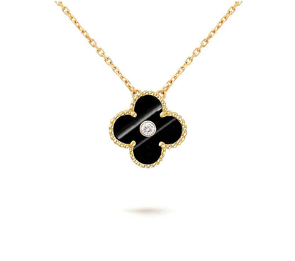 [Cadisa]CLOVER 15MM DIAMOND SINGLE FLOWER NECKLACE COLLECTION