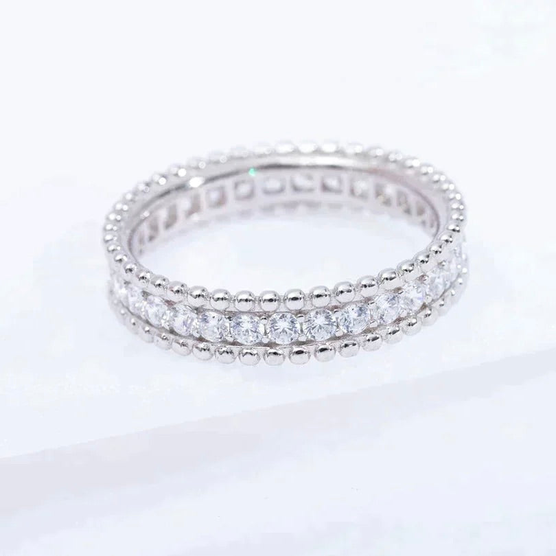 [Cadisa]PERLEE DIAMOND SILVER RING