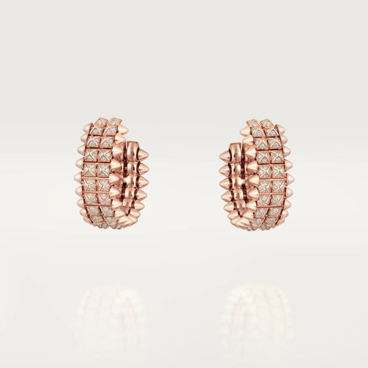[Cadisa] CLASH 9.2MM FULL DIAMOND DOUBLE ROW EARRINGS