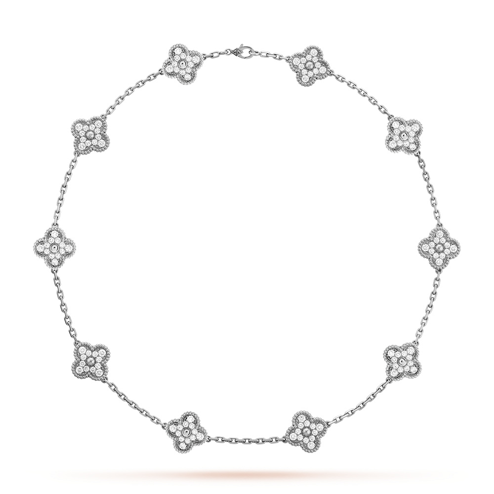 [Cadisa]CLOVER 10 MOTIFS DIAMOND NECKLACE