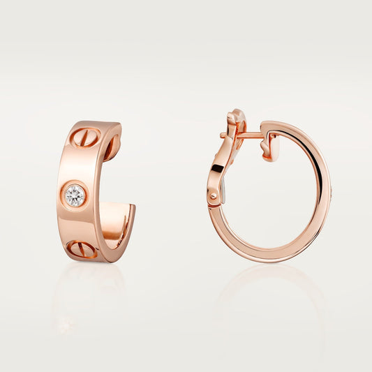 [Cadisa] LOVE EARRINGS 5.7MM 2 DIAMONDS