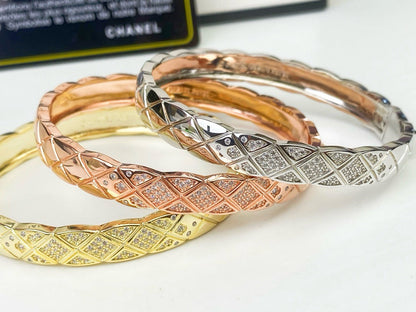 [Cadisa]KOKO CRUSH HALF DIAMONDS GLOD SILVER ROSE GOLD